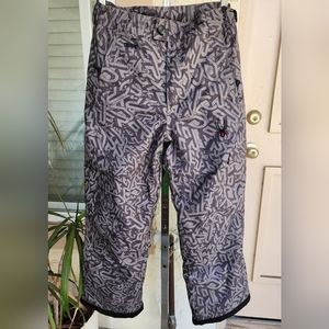 14 boys teen SPYDER snow grow pants adjustable waist grey black